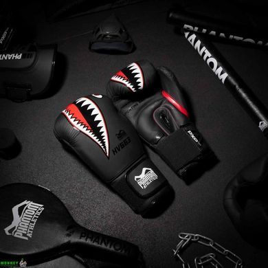 Боксерські рукавиці Phantom Fight Squad Schwarz Black 16 унцій (капа в подарунок)