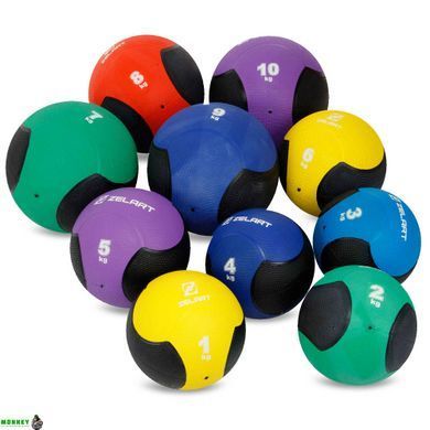 М'яч медичний медбол Zelart Medicine Ball FI-5121-1 1кг жовтий-чорний