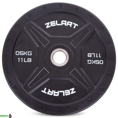 Диски (блини) бамперні для кросфіту Zelart Bumper Plates TA-2258-5 51мм 5кг чорний