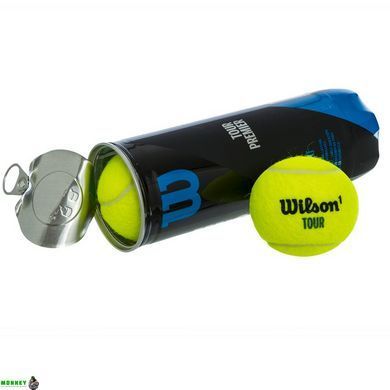 Мяч для большого тенниса WILSON TOUR PREMIER WRT109400 3шт салатовый