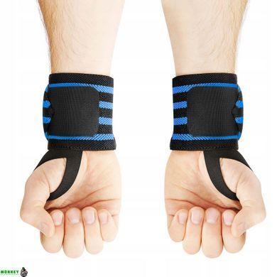 Бинты для запястий (кистевые бинты) 4FIZJO Wrist Wraps Black/Blue (P-5907739317445)