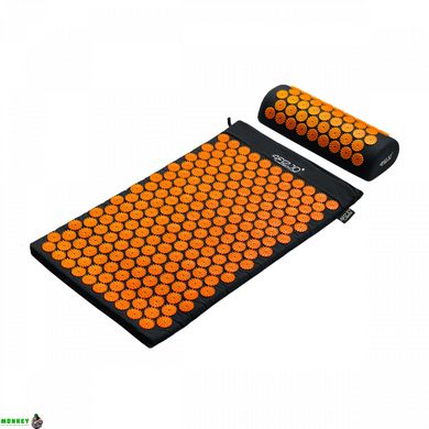 Килимок акупунктурний з валиком 4FIZJO Аплікатор Кузнєцова 72 x 42 см 4FJ0042 Black/Orange