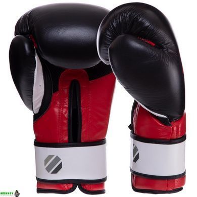 Перчатки боксерские кожаные UFC PRO Training UHK-69991 16 унций красный-черный