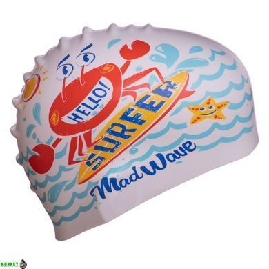 Шапочка для плавания детская MadWave Junior SURFER M057912 Голубой