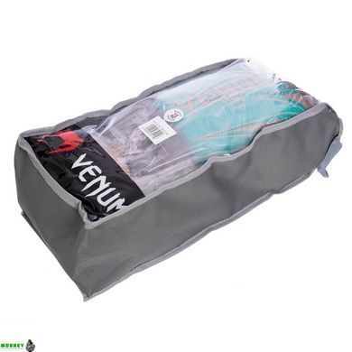 Рукавички боксерські професійні шкіряні на шнурівці VNM Hammer Pro VL-2021 14 унцій бірюзовий-золотий-чорний