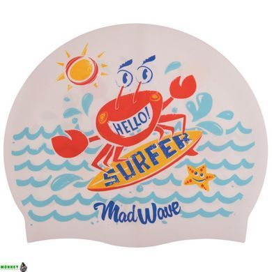 Шапочка для плавания детская MadWave Junior SURFER M057912 Голубой