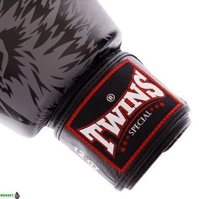 Рукавички боксерські шкіряні TWINS FBGVL3-50 Синій 14 унції WOLF 10-14oz