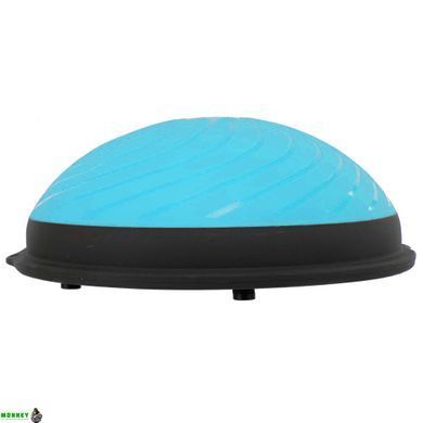 Полусфера для фитнеса с эспандерами BOSU MINI SPOINT FI-1936 Черный-голубой