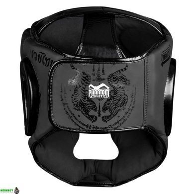 Боксерский шлем Phantom Muay Thai Full Face Black (капа в подарок)