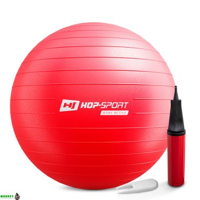 Фітбол Hop-Sport 65см червоний + насос 2020