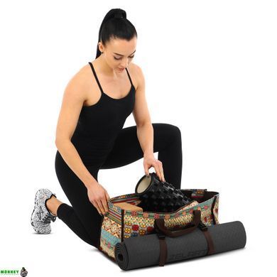 Сумка для фітнесу та йоги SP-Sport DoYourYoga Yoga bag FI-6971-3 бежевий-блакитний
