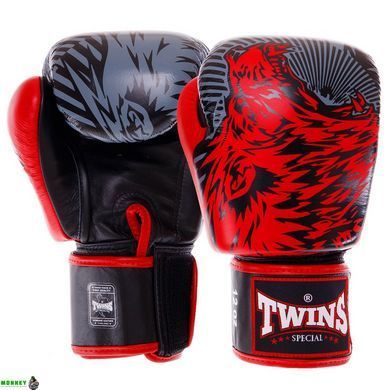 Рукавички боксерські шкіряні TWINS FBGVL3-50 Синій 14 унції WOLF 10-14oz