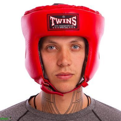 Шлем боксерский открытый кожаный TWINS HGL8 Черный L