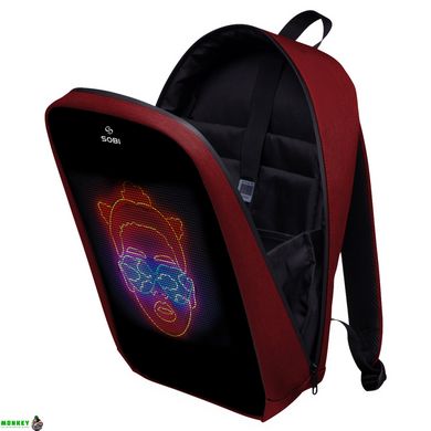 Рюкзак Sobi Pixel Max SB9703 Red із LED екраном