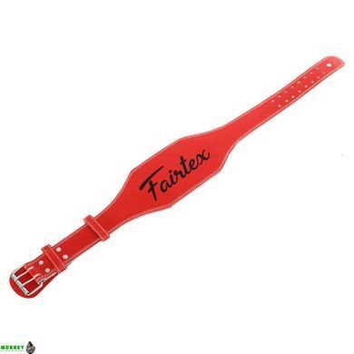 Пояс атлетический кожаный FAIRTEX 167076 L ширина-15см красный