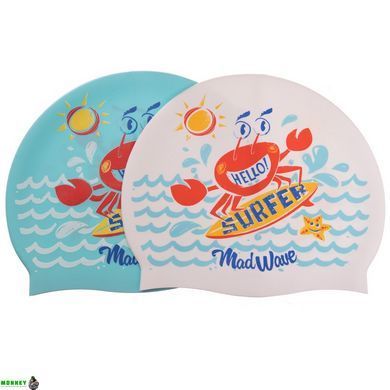 Шапочка для плавания детская MadWave Junior SURFER M057912 Голубой