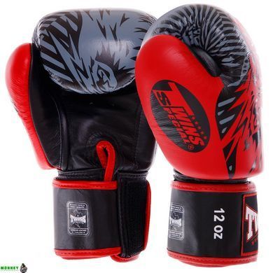 Рукавички боксерські шкіряні TWINS FBGVL3-50 Синій 14 унції WOLF 10-14oz