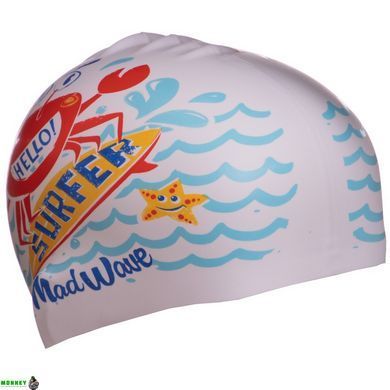 Шапочка для плавания детская MadWave Junior SURFER M057912 Голубой