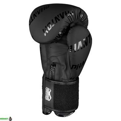 Боксерские перчатки Phantom APEX Velcro Black 12 унций (Бинты 4м. в подарок)
