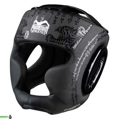 Боксерский шлем Phantom Muay Thai Full Face Black (капа в подарок)