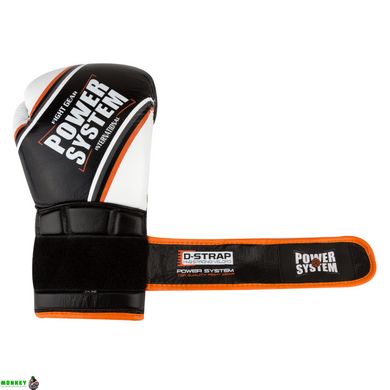 Боксерские перчатки PowerSystem PS 5006 Contender Black/Orange Line 10 унций