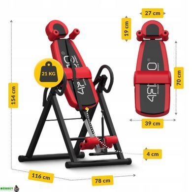 Стіл інверсійний 4FIZJO регульований Black/Red (P-5905973401944)