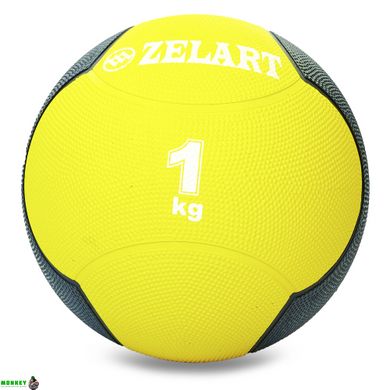 М'яч медичний медбол Zelart Medicine Ball FI-5121-1 1кг жовтий-чорний