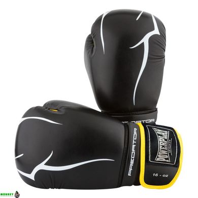 Боксерські рукавиці PowerPlay 3018 Чорно-Жовті 16 унцій