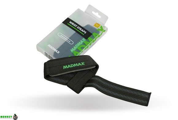 Лямки для тяги MadMax MFA-269 Non slide & slip wrist straps Black