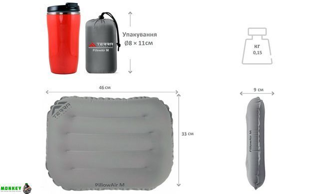 Подушка Terra Incognita PillowAir M сірий