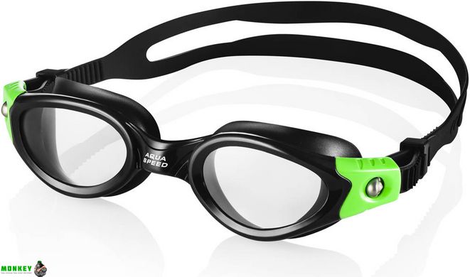 Очки для плавания Aqua Speed ​​PACIFIC 6647 черный, зеленый Уни OSFM