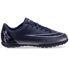 Сороконожки обувь футбольная подростковые Pro Action VL19123-NS NAVY/LT.SILVER размер 35-40 (верх-PU, подошва-RB, темно-синий-серебряный)