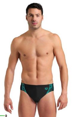 Плавки Arena SWIM BRIEFS GRAPHIC черный, бирюзовый Чел 80