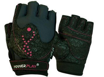 Рукавички для фітнесу PowerPlay 1744 жіночі Чорні XS