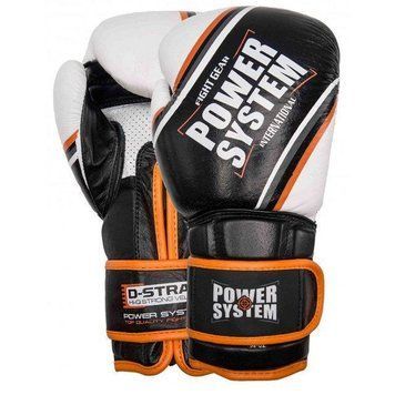 Боксерські рукавички PowerSystem PS 5006 Contender Black/Orange Line 12 унцій