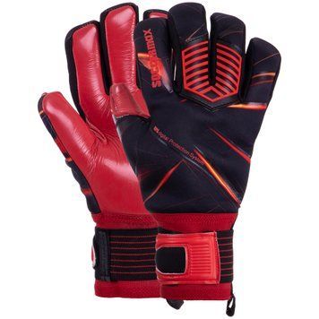 Перчатки вратарские SOCCERMAX GK-016 8 размер красный-черный