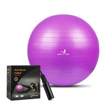 Мяч для Фитнеса (Фитбол) 65см Way4you Фиолетовый + Насос