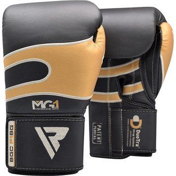 Рукавички боксерські RDX Leather Black Gold 14 ун.