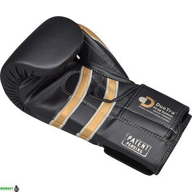 Рукавички боксерські RDX Leather Black Gold 14 ун.