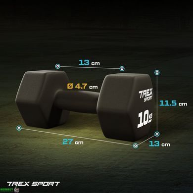 Гантели для фитнеса неопреновые TREX Sport TX-100VD 2x10кг