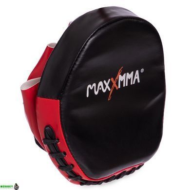 Лапа Вигнута для боксу та єдиноборств MAXXMMA MP04 Чорний-червоний 15x15x4см 2шт