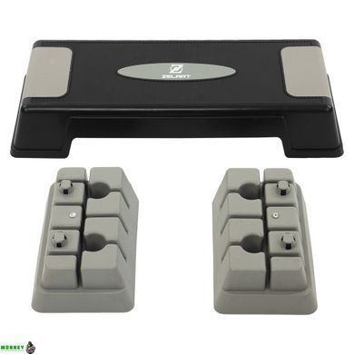Степ-платформа Zelart FI-6291 70-75x25x12-23см чорний-помаранчевий