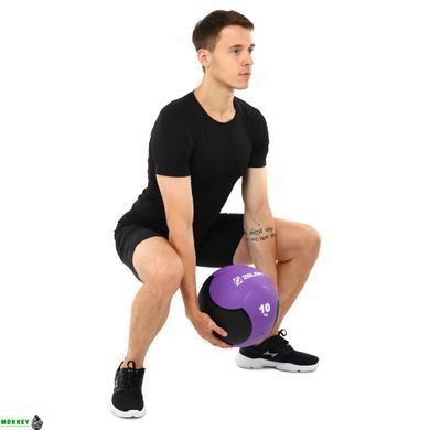 М'яч медичний медбол Zelart Medicine Ball FI-5121-10 10кг фіолетовий-чорний