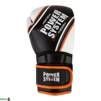 Боксерські рукавички PowerSystem PS 5006 Contender Black/Orange Line 12 унцій