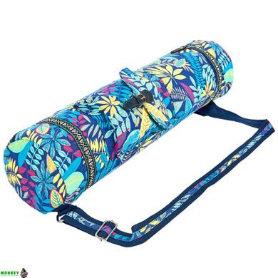 Сумка для йога килимка Yoga bag FODOKO SP-Sport FI-6972-2 (розмір 16смх70см, поліестер, бавовна, темно-синій-блакитний)