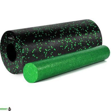 Массажный набор PowerPlay PP_4015 EPP Foam Roller Set 4in1 (2-я роллы + 2-я мячи) Черно-зеленый