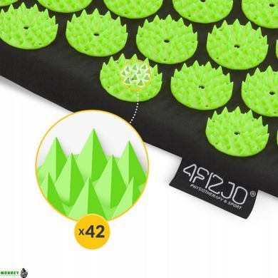 Коврик акупунктурный с валиком 4FIZJO Аппликатор Кузнецова 72 x 42 см 4FJ0043 Black/Green