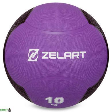 М'яч медичний медбол Zelart Medicine Ball FI-5121-10 10кг фіолетовий-чорний