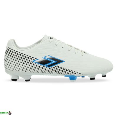 Бутсы футбольная обувь DIFFERENT SPORT SG-301309-3 WHITE/BLACK/SKYBLUE размер 40-45 (верх-PU, подошва-термополиуретан (TPU), белый-голубой) 220516A-3