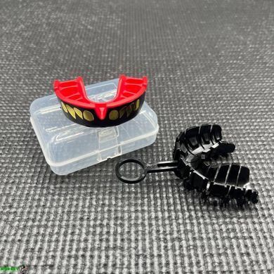 Капа OPRO Gold взрослая (возраст 11+) JAWS Black/Red (art.102504011)